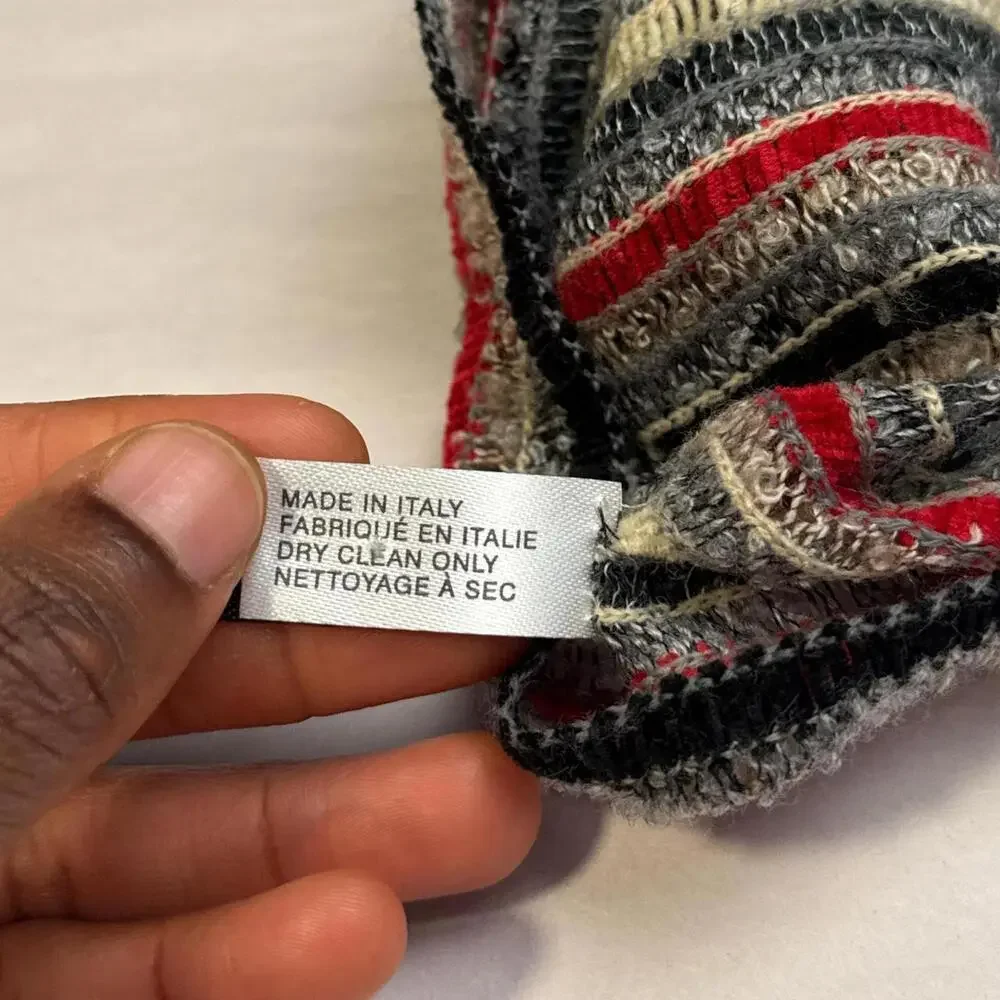 Vintage FILATESS Italy Striped‎ Knit Scarf